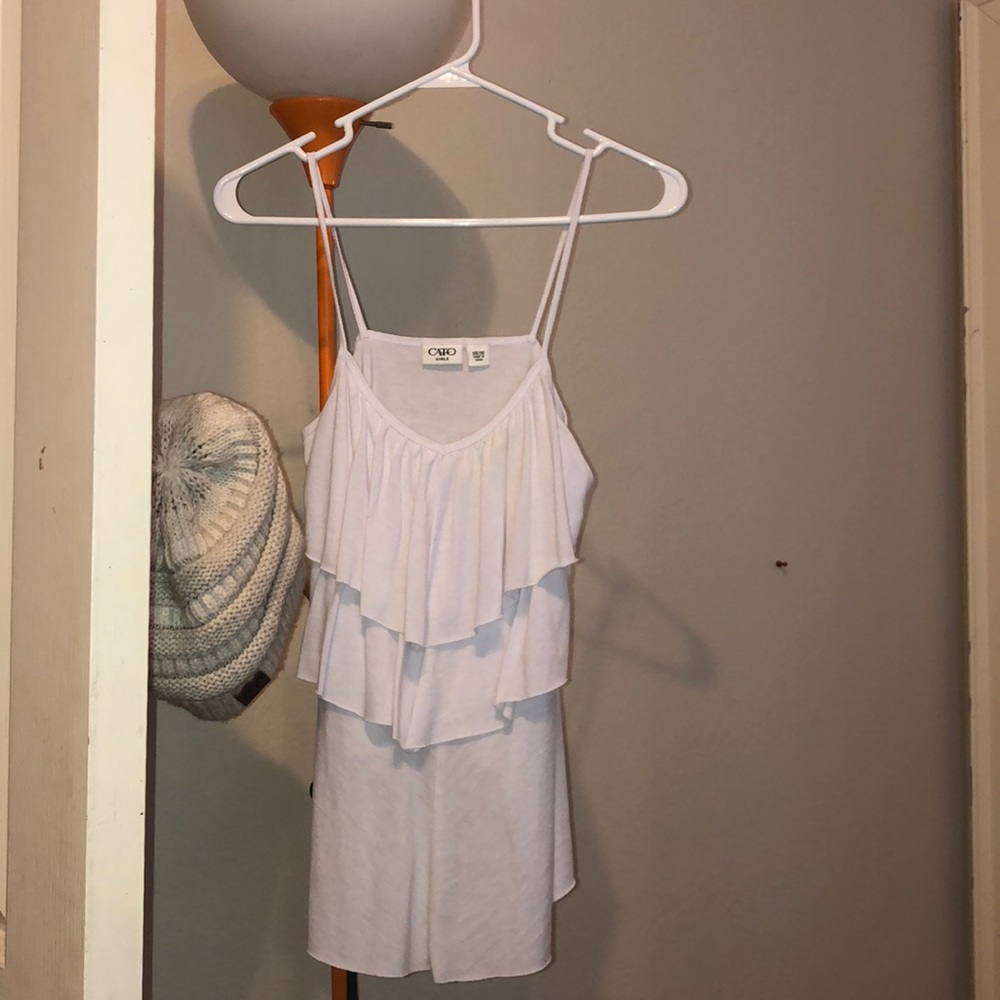 White Ruffle Top - Picture 1 of 2